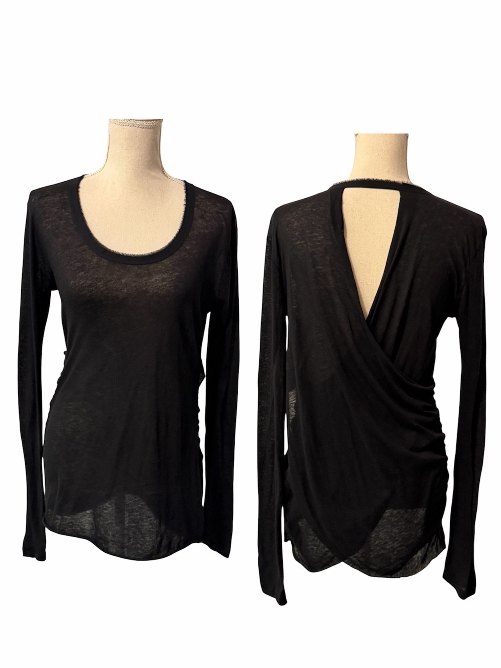 Rag & Bone Scoop Neck Open Back Top Size Medium